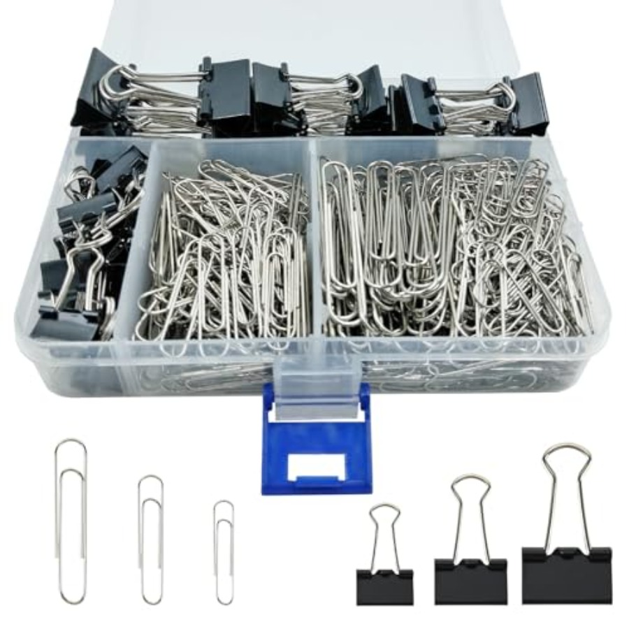340 PCS Paper Clips and Binder - Binder Clip Assorted ulasan dan harga