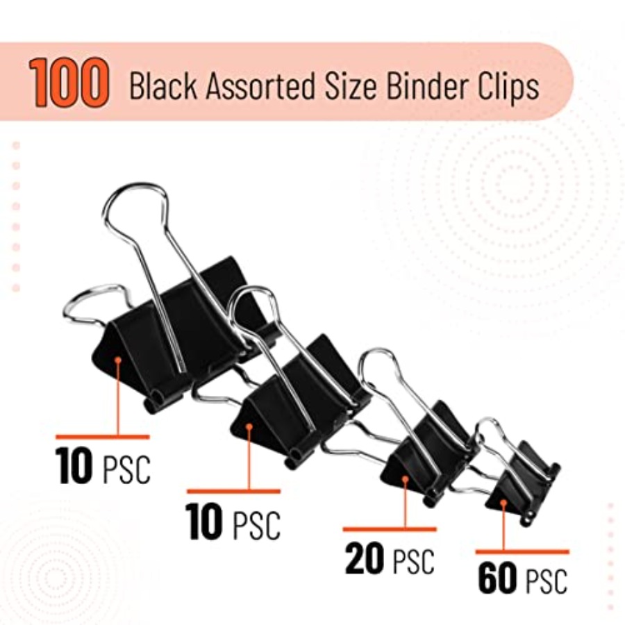 - Binder Clips, 100 pcs, Assor - Binder Clip Assorted ulasan dan harga