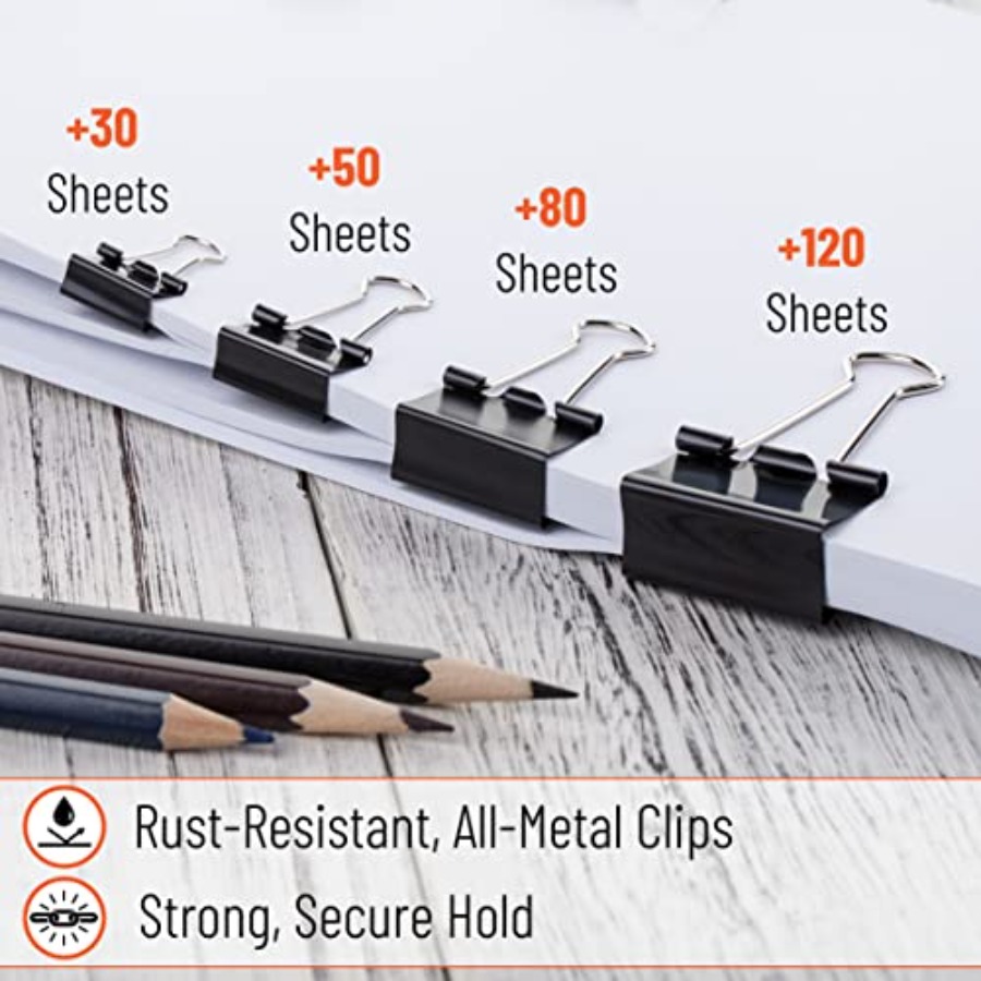 - Binder Clips, 100 pcs, Assor - Binder Clip Assorted ulasan dan harga