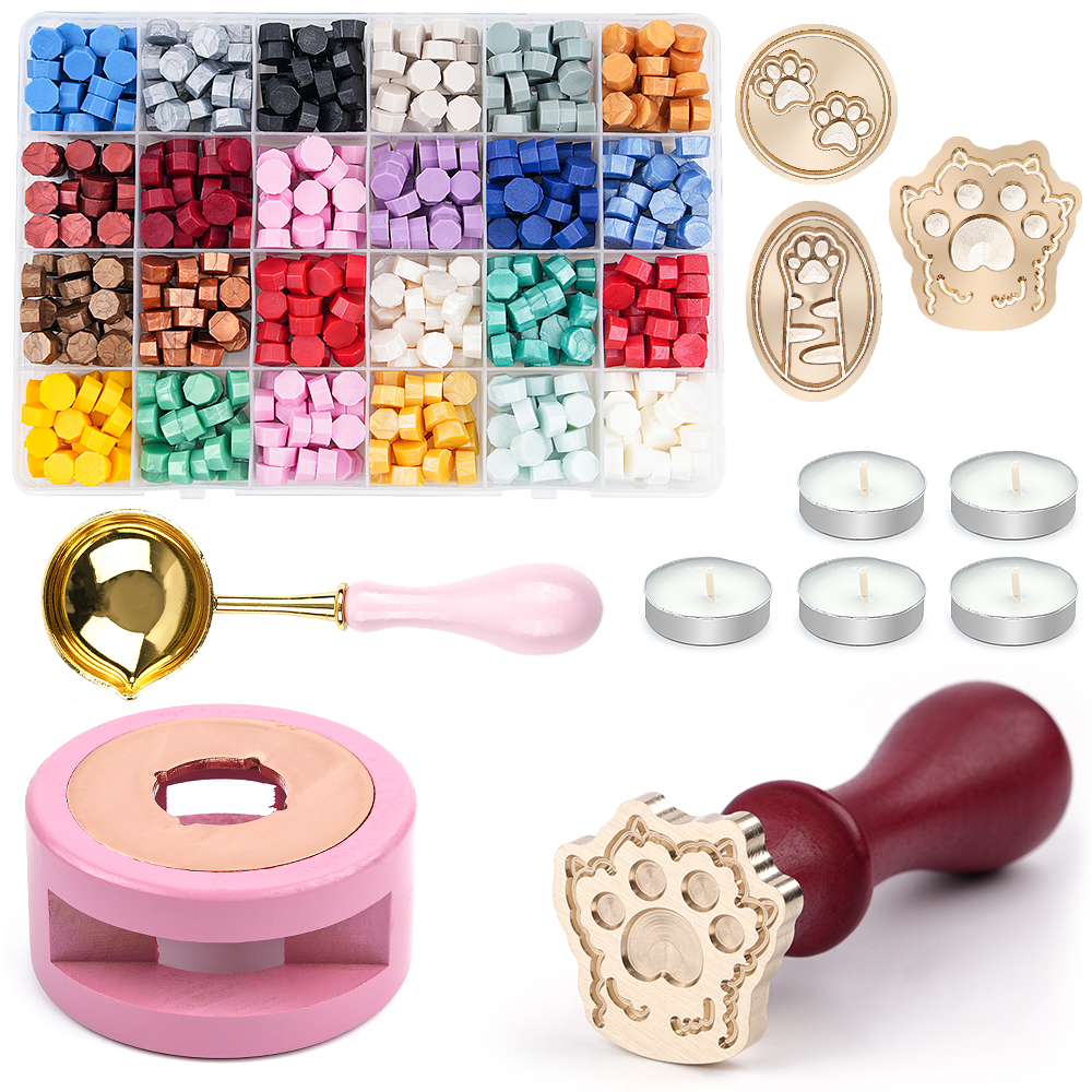 Cat Paw Wax Seal Stamp Kit wit - Wax Seal Stamp Kit ulasan dan harga