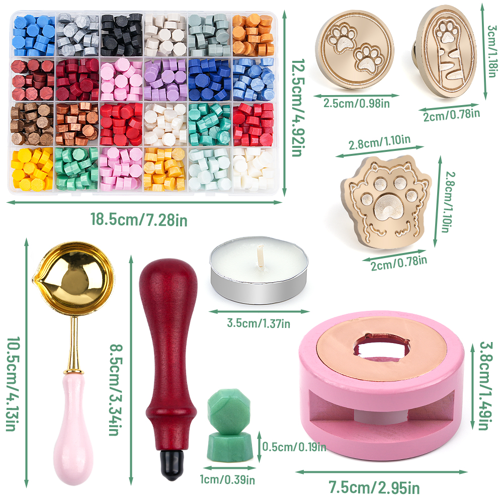 Cat Paw Wax Seal Stamp Kit wit - Wax Seal Stamp Kit ulasan dan harga