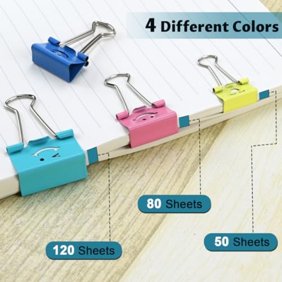 100 Pack Binder Clips Paper Cl - Binder Clip Assorted ulasan dan harga