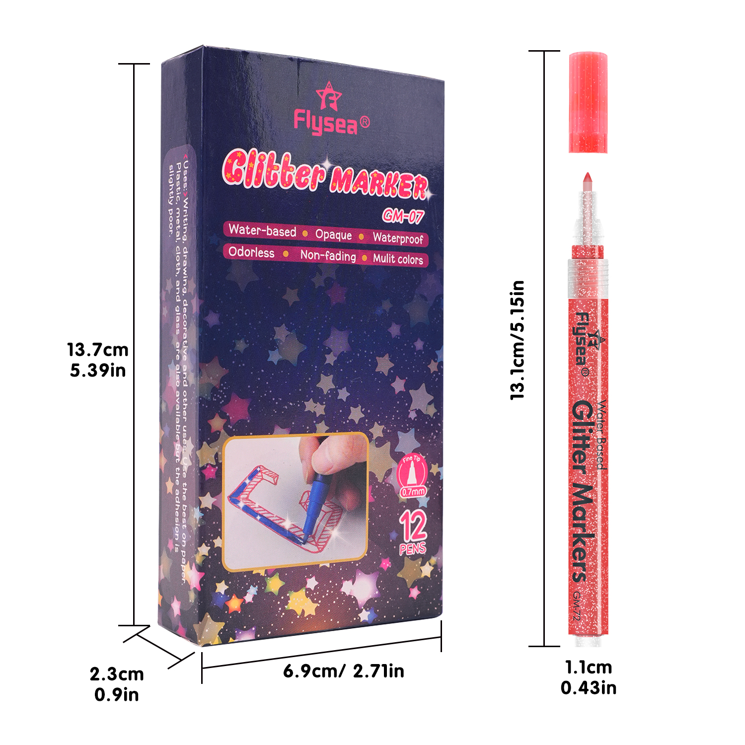12 PCS Glitter Gel Pen Set wit - Gel Ink Pen Set ulasan dan harga