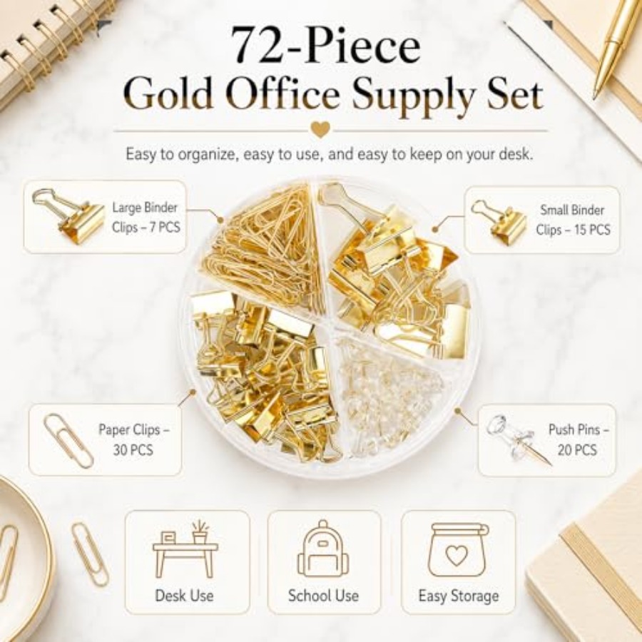 Paper Binder and Clips Set, Me - Binder Clip Assorted ulasan dan harga