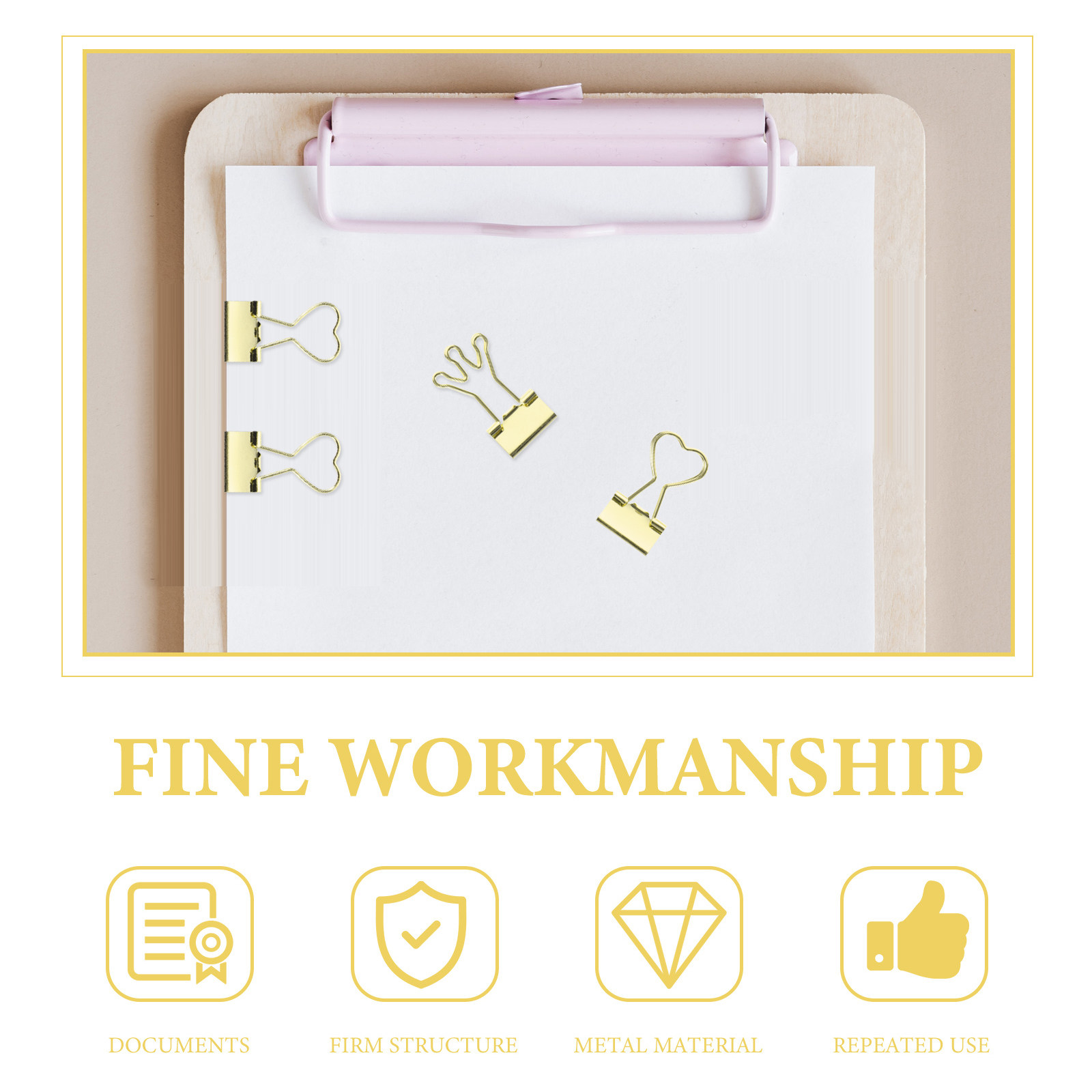 10Pcs Delicate Metal Heart Lon - Binder Clip Assorted ulasan dan harga