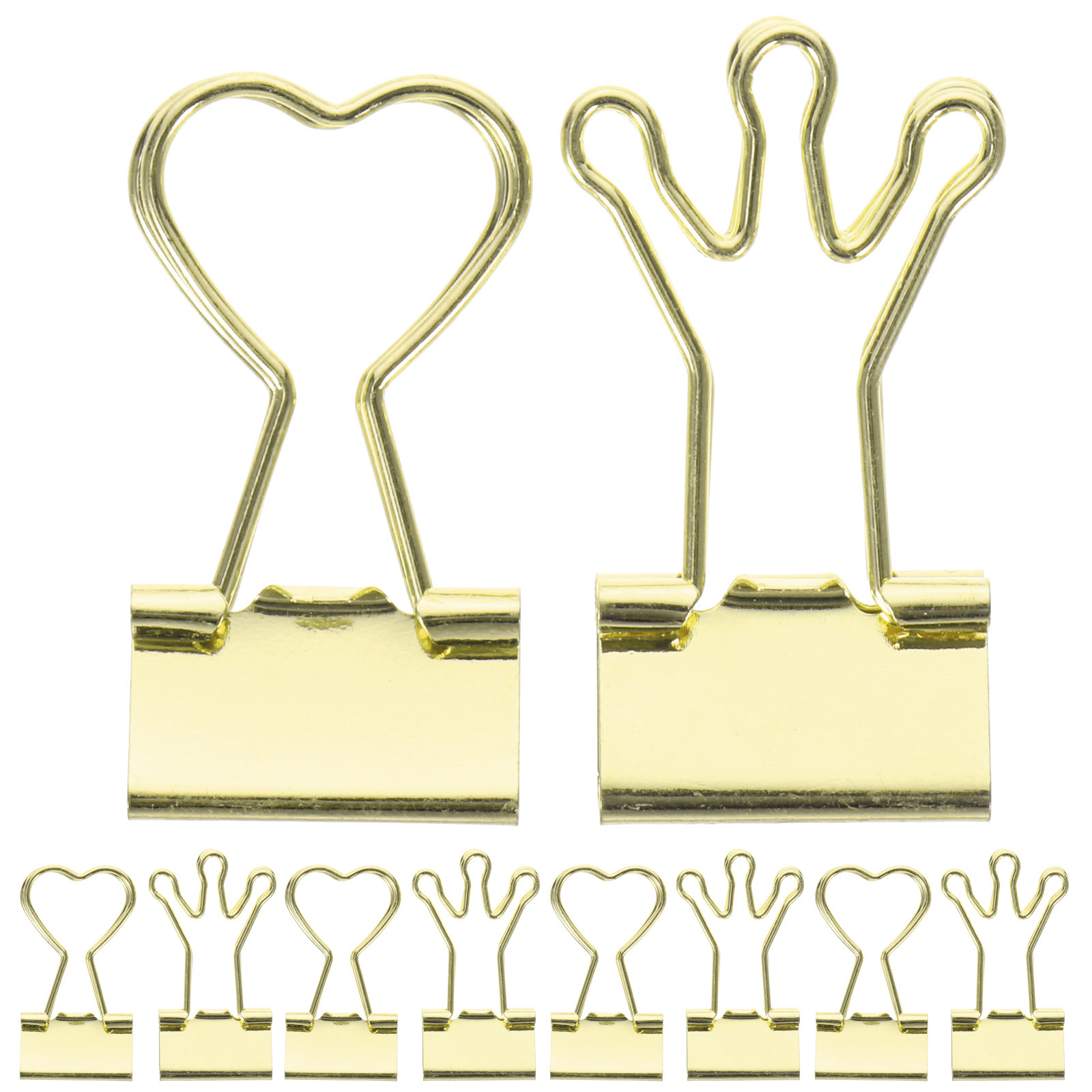 10Pcs Delicate Metal Heart Lon - Binder Clip Assorted ulasan dan harga