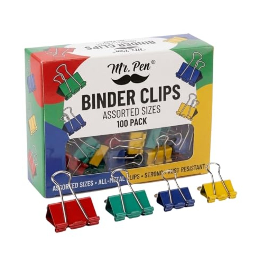 - Metal Binder Clips, 100 pcs, - Binder Clip Assorted ulasan dan harga
