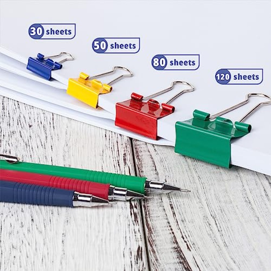 - Metal Binder Clips, 100 pcs, - Binder Clip Assorted ulasan dan harga
