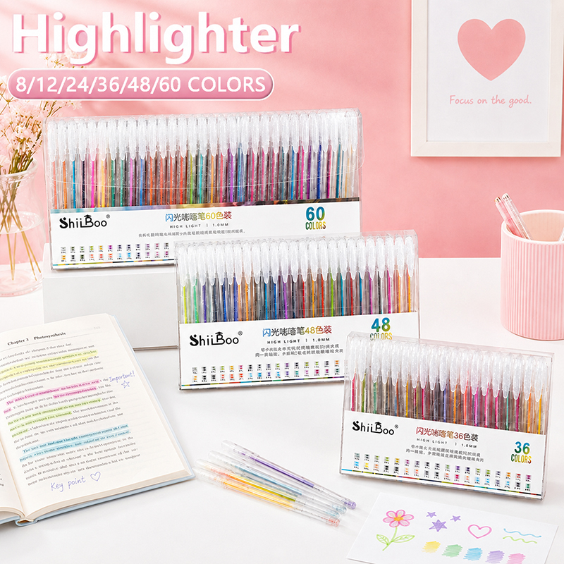 8-60 Colors Glitter Gel Pen Se - Gel Ink Pen Set ulasan dan harga